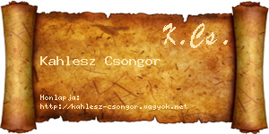 Kahlesz Csongor névjegykártya